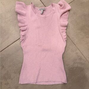 Autumn Cashmere Light Lavender Ruffle Tank Top